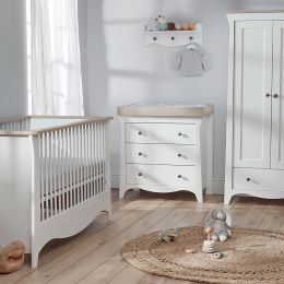 CuddleCo Clara 3 Piece Room Set White/Ash