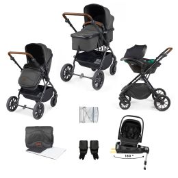 Ickle Bubba Cosmo 9 Piece Nimbus 180° Travel System Bundle Graphite Grey