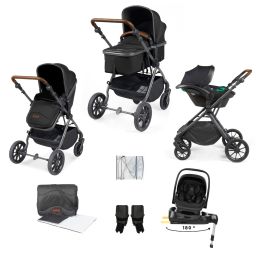 Ickle Bubba Cosmo 9 Piece Nimbus 180° Travel System Bundle Black