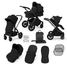 Ickle Bubba Stomp Luxe 9 Piece Pram Bundle Midnight