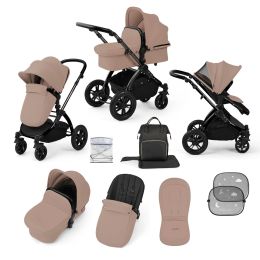 Ickle Bubba Stomp Luxe 9 Piece Pram Bundle Desert