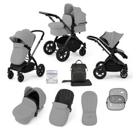 Ickle Bubba Stomp Luxe 9 Piece Pram Bundle Pearl Grey