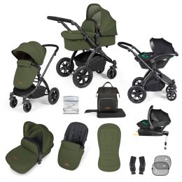 Ickle Bubba Stomp Luxe All In One Stratus I-Size Travel System Woodland