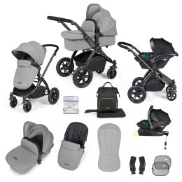 Ickle Bubba Stomp Luxe All In One Stratus I-Size Travel System Pearl Grey