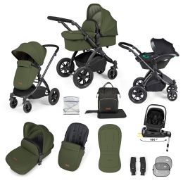 Ickle Bubba Stomp Luxe 12 Piece Nimbus 180° Travel System Bundle Woodland