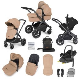Ickle Bubba Stomp Luxe 12 Piece Maxi Cosi Cabrio Travel System Bundle Desert
