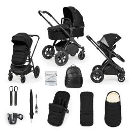 Ickle Bubba Stomp Luxe Elements Edition 12 Piece Pram Bundle Raven