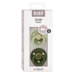 Bibs Pacifier Round Collection 2 Pack Size 1 Sage/Hunter Green