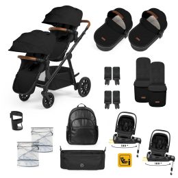 Ickle Bubba Virgo Growing Family Twin 18 Piece Nimbus 180° Travel System Bundle Black