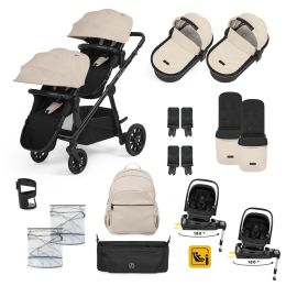 Ickle Bubba Virgo Growing Family Twin 18 Piece Nimbus 180° Travel System Bundle Stone