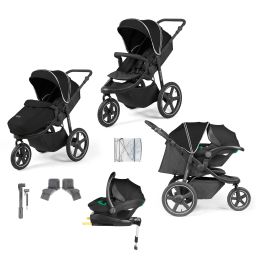 Ickle Bubba Venus Max Jogger Stroller Stratus I-Size Travel System Black