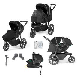 Ickle Bubba Venus Prime Jogger Stroller Stratus I-Size Travel System Black