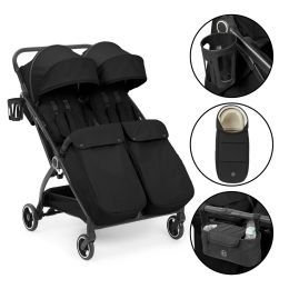 Ickle Bubba Aries Double Prime Autofold Stroller Black