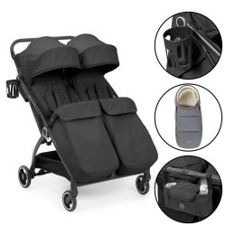 Ickle Bubba Aries Double Prime Autofold Stroller Graphite Grey