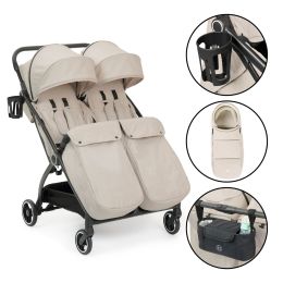 Ickle Bubba Aries Double Prime Autofold Stroller Stone