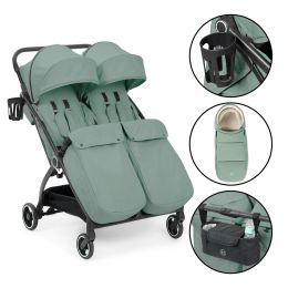 Ickle Bubba Aries Double Prime Autofold Stroller Sage Green