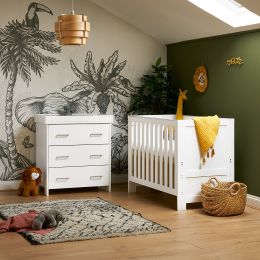 Obaby Nika Mini Cot 2 Piece Room Set White Wash