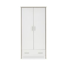 Obaby Nika Double Wardrobe Grey Wash And White