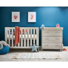 Obaby Nika Mini Cot 2 Piece Room Set Grey Wash