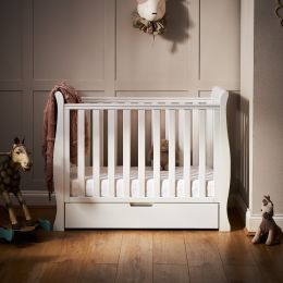 Obaby Stamford Space Saver Sleigh Cot White