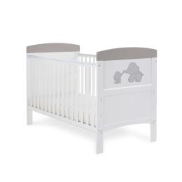 Obaby Grace Inspire Cot Bed Me & Mini Me Elephants Grey