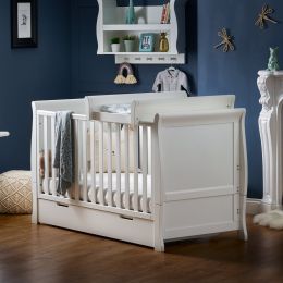 Obaby Stamford Sleigh Cot Top Changer White