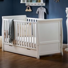 Obaby Stamford Classic Sleigh Cot Bed White