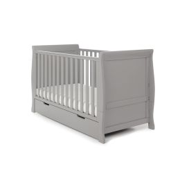 Obaby Stamford Classic Sleigh Cot Bed Warm Grey