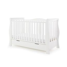 Obaby Stamford Luxe Sleigh Cot Bed White