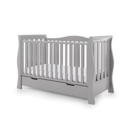 Obaby Stamford Luxe Sleigh Cot Bed Warm Grey