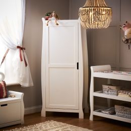 Obaby Stamford Sleigh Single Wardrobe White