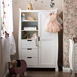 Obaby Stamford Sleigh Double Wardrobe White