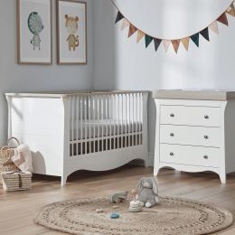 CuddleCo Clara 2 Piece Room Set White/Ash