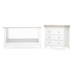 CuddleCo Clara 2 Piece Room Set White/Ash