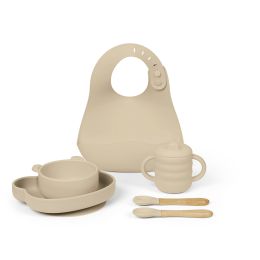 Ickle Bubba 6 Piece Silicone Feeding Set Beige