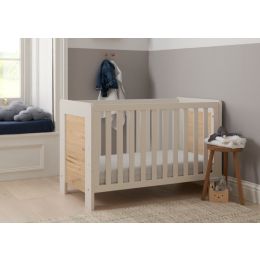 Tutti Bambini Alba Mini Cot Bed White Sand/Distressed Oak