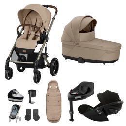 Cybex Balios S Lux 10 Piece Bundle With Cloud G Car Seat & Base Almond Beige