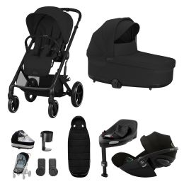 Cybex Balios S Lux 10 Piece Bundle With Cloud G Car Seat & Base Moon Black