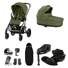 Cybex Balios S Lux 10 Piece Bundle With Cloud G Car Seat & Base Moss Green