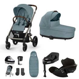 Cybex Balios S Lux 10 Piece Bundle With Cloud G Car Seat & Base Stormy Blue