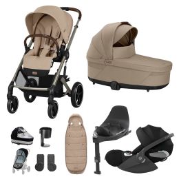 Cybex Balios S Lux 10 Piece Bundle With Cloud T Car Seat & Base Almond Beige
