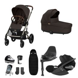 Cybex Balios S Lux 10 Piece Bundle With Cloud T Car Seat & Base Chocolate Brown