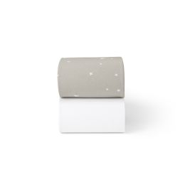 Snuz 2 Pack Cot/Cot Bed Fitted Sheets Grey / Star