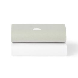 Snuz 2 Pack Moses/Pram Fitted Sheets Grey / Cloud