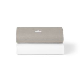 Snuz 2 Pack Crib Fitted Sheets Grey / Cloud