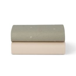 Snuz 2 Pack Crib Fitted Sheets Sage / Cross