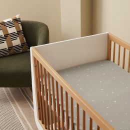 Snuz 2 Pack Cot/Cot Bed Fitted Sheets Grey / Star