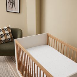Snuz 2 Pack Cot/Cot Bed Fitted Sheets White / Dot