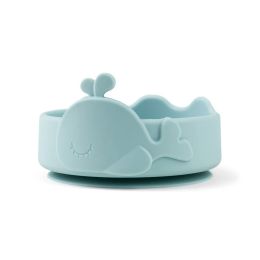 Done By Deer Silicone Stick & Stay Bowl With Baby Spoon Wally Blue