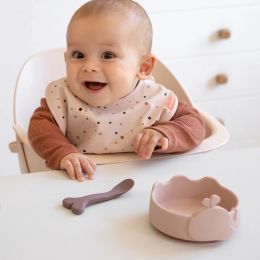 Done By Deer Silicone Stick & Stay Bowl With Baby Spoon Wally Powder